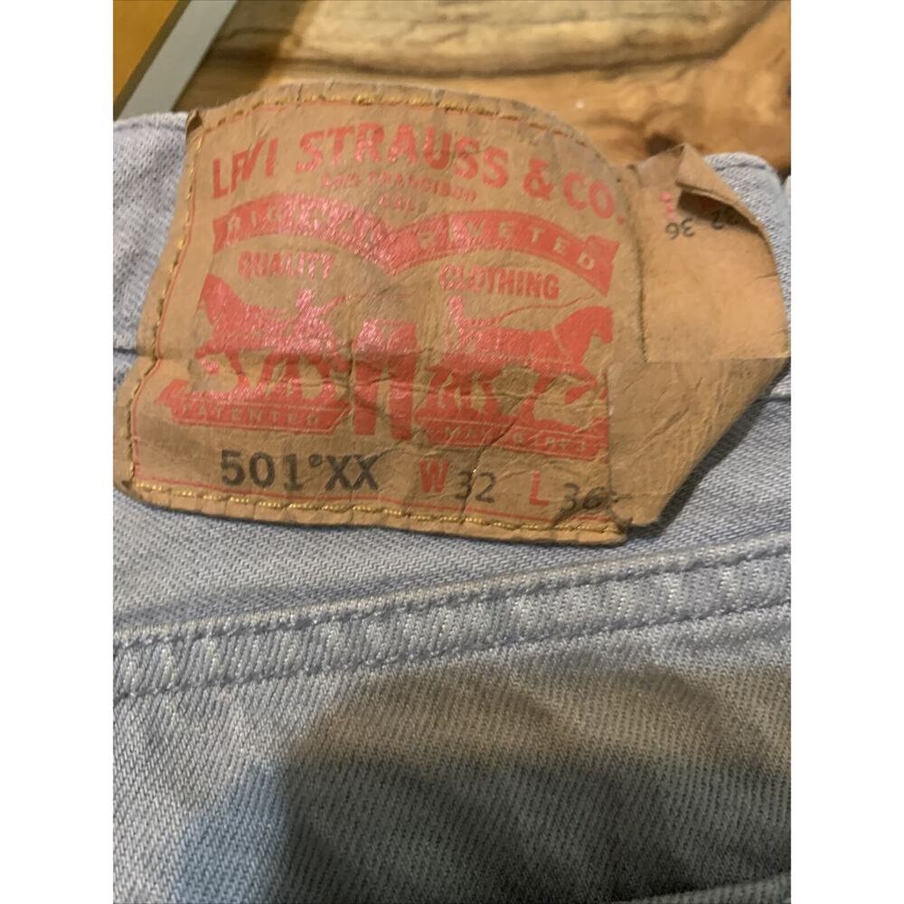 Vintage Men's Gray Levi's‎ 501XX Button Fly Straight Denim Jeans Tag 32x36 Rare